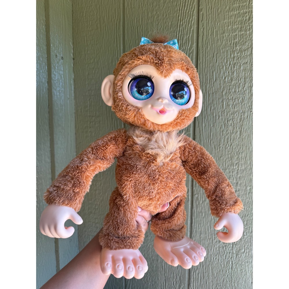 FurReal Friends Mango Monkey Interactive Plush Brown Electronic Pet Blue Eyes‎